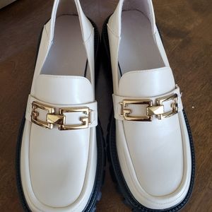 White Platform Loafers